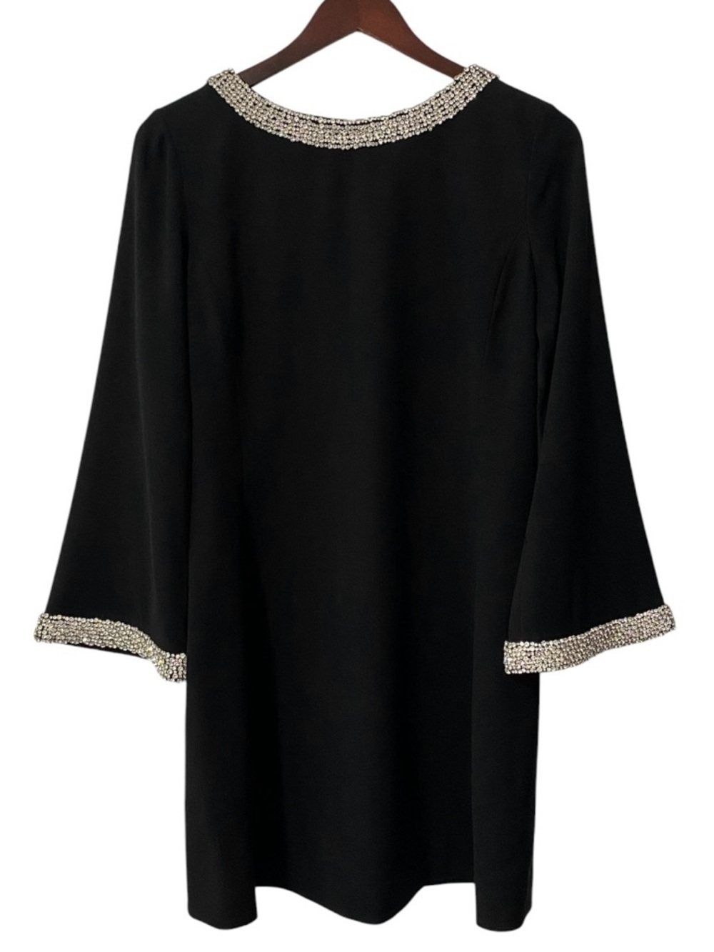NWT Alice + Olivia Mailynn Rhinestone Embellished Bell Sleeve Dress Size 6 - Picture 7 of 10
